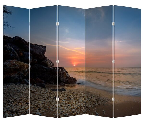 Parawan - Zachód Słońca na plaży (210x170 cm)