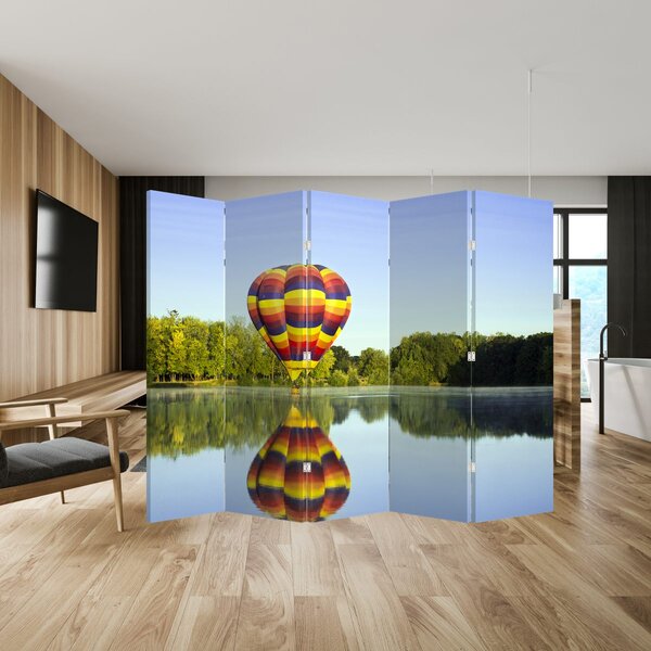 Parawan - Balon na ogrzane powietrze nad jeziorem (210x170 cm)