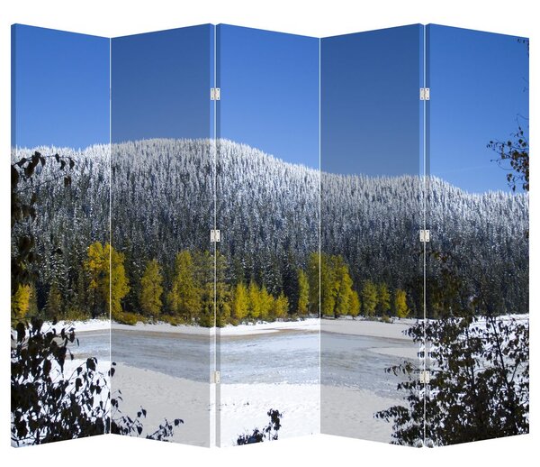Parawan - Śnieżne góry zimą (210x170 cm)