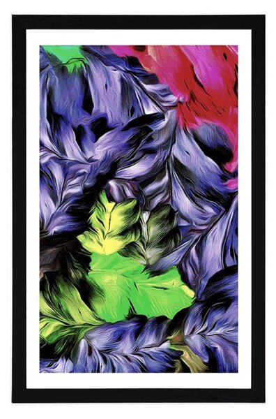 Plakat z passe-partout retro kwiaty