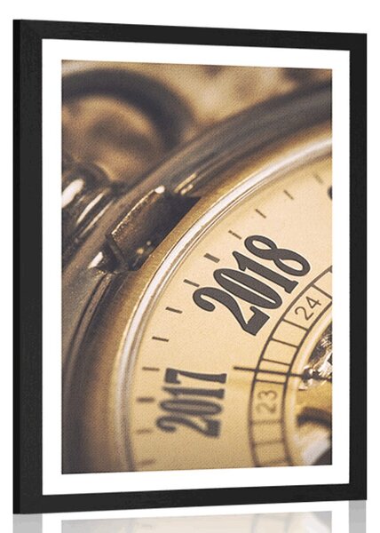 Plakat z passe-partout zegarek kieszonkowy w stylu vintage