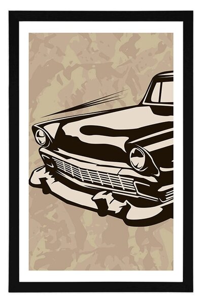 Plakat z passe-partout retro weteran