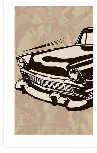 Plakat z passe-partout retro weteran