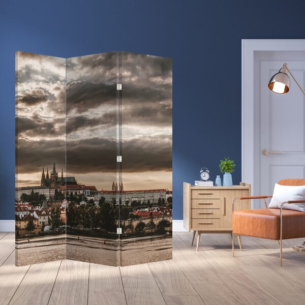 Parawan - Praski Zamek w szarości (126x170 cm)