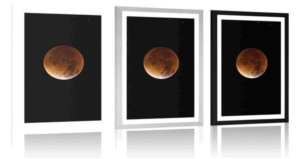Plakat z passe-partout księżyc na nocnym niebie