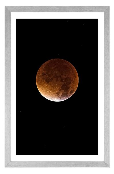 Plakat z passe-partout księżyc na nocnym niebie