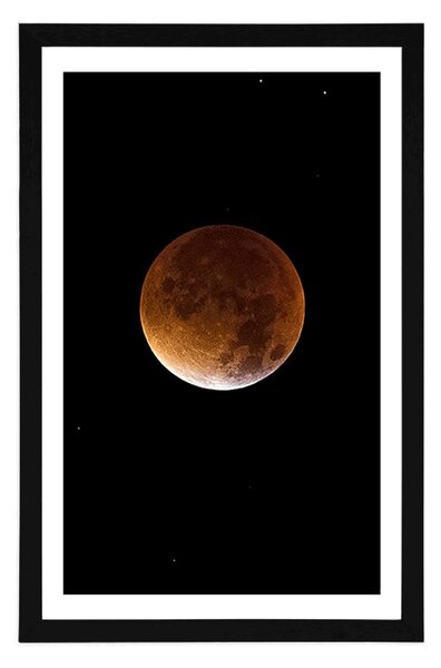 Plakat z passe-partout księżyc na nocnym niebie