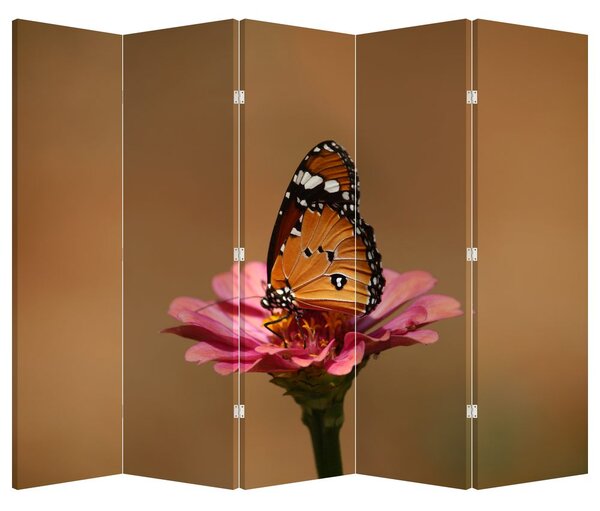 Parawan - Motyl na kwiatku (210x170 cm)