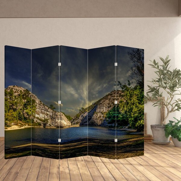 Parawan - Krajobraz z jeziorem (210x170 cm)
