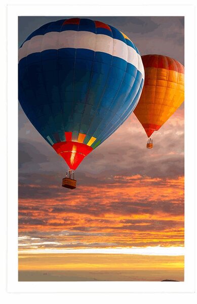 Plakat latające balony nad górami