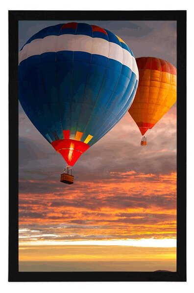 Plakat latające balony nad górami