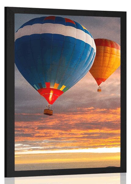 Plakat latające balony nad górami
