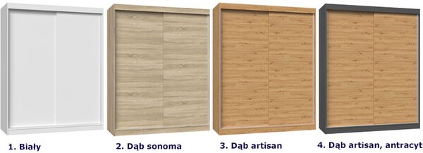 Nowoczesna szafa do przedpokoju dąb artisan antracyt 160 cm - Stoflis 6X