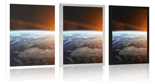 Plakat widok planety z kosmosu