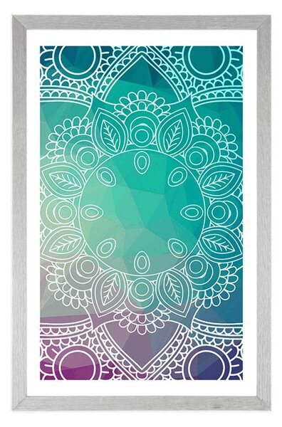 Plakat z passe-partout pastelowa Mandala