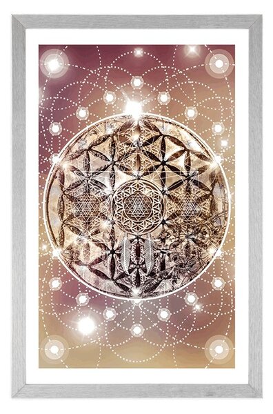 Plakat z passe-partout czarująca Mandala