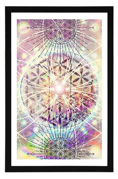 Plakat z passe-partout Mandala w ciekawym designie