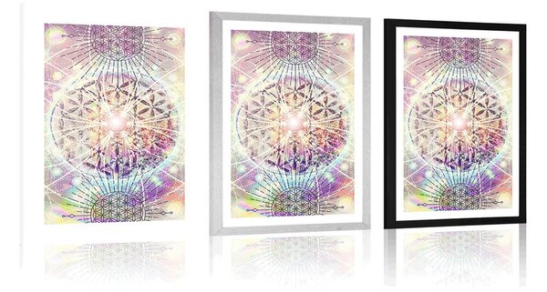 Plakat z passe-partout Mandala w ciekawym designie