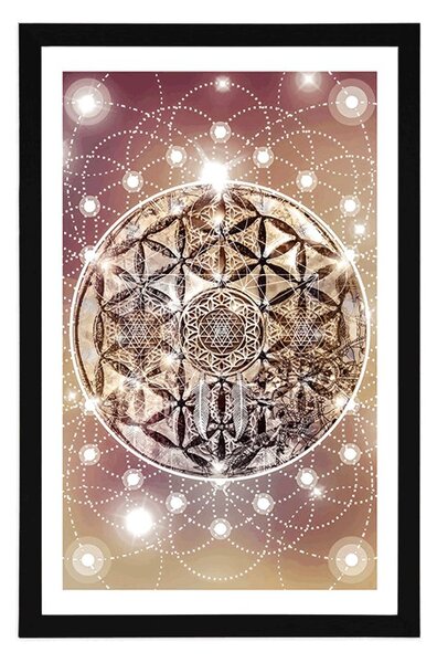 Plakat z passe-partout czarująca Mandala