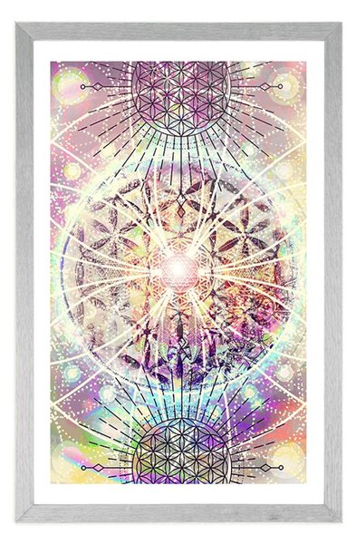 Plakat z passe-partout Mandala w ciekawym designie