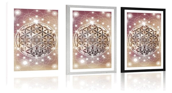 Plakat z passe-partout czarująca Mandala