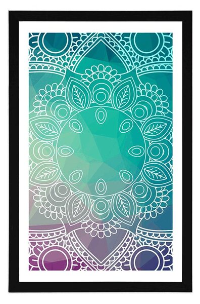 Plakat z passe-partout pastelowa Mandala