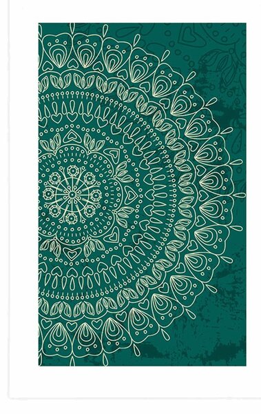 Plakat z passe-partout ręcznie rysowana Mandala