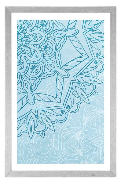 Plakat z passe-partout Mandala w motywie zimowym