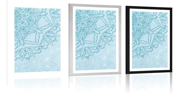Plakat z passe-partout Mandala w motywie zimowym