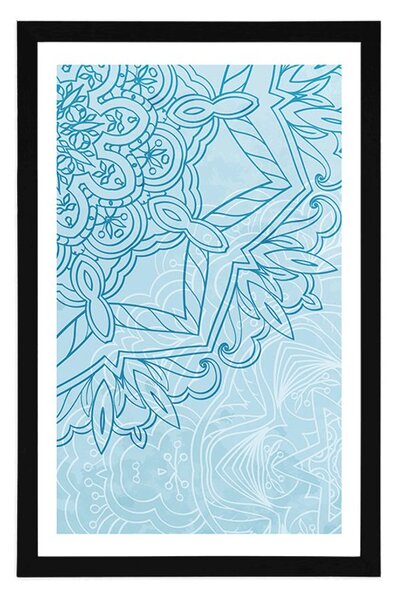 Plakat z passe-partout Mandala w motywie zimowym
