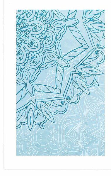 Plakat z passe-partout Mandala w motywie zimowym