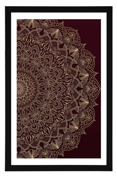 Plakat z passe-partout szczegółowa dekoracyjna Mandala
