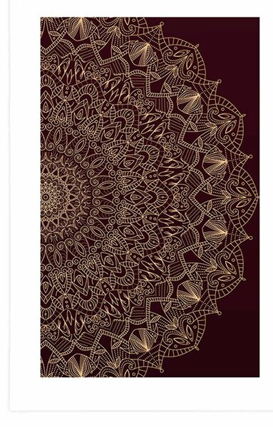 Plakat z passe-partout szczegółowa dekoracyjna Mandala