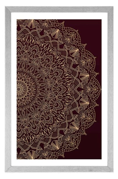 Plakat z passe-partout szczegółowa dekoracyjna Mandala