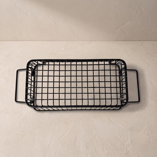 Kosz na owoce metalowy z uchwytami, 34 x 18 x 14 cm