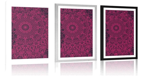Plakat z passe-partout stylowa Mandala