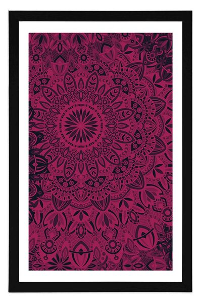 Plakat z passe-partout stylowa Mandala