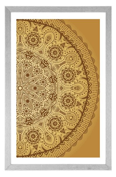 Plakat z passe-partout ozdobna mandala z koronką