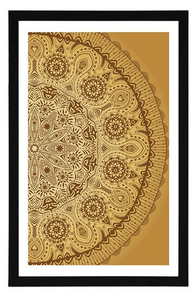 Plakat z passe-partout ozdobna mandala z koronką