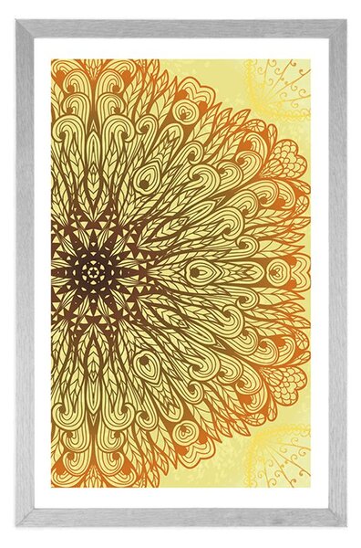 Plakat z passe-partout unikalny ornament etniczny