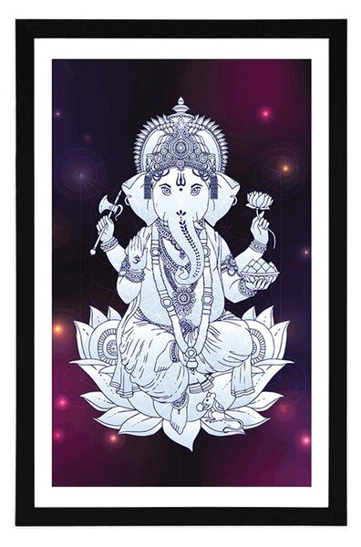 Plakat z passe-partout Buddyjski Ganesha