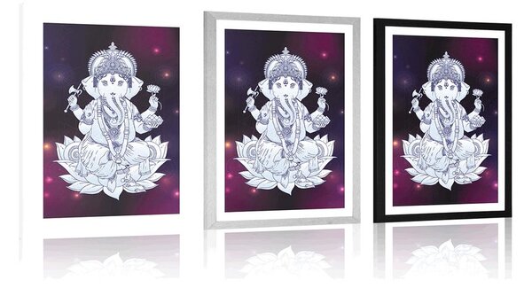 Plakat z passe-partout Buddyjski Ganesha