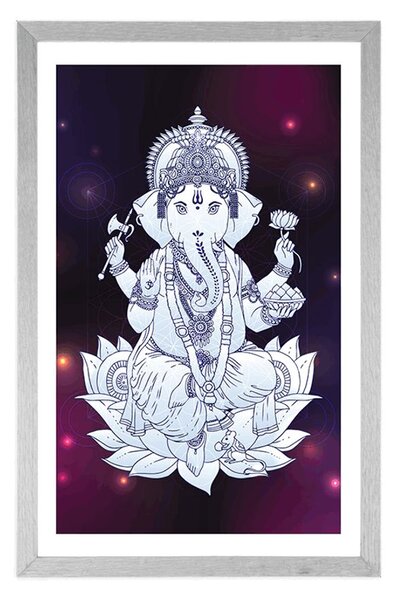 Plakat z passe-partout Buddyjski Ganesha