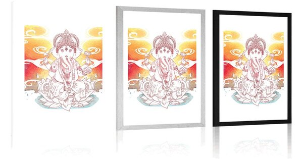 Plakat z passe-partout hinduski Ganesha
