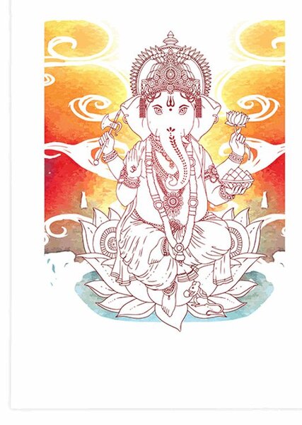 Plakat z passe-partout hinduski Ganesha