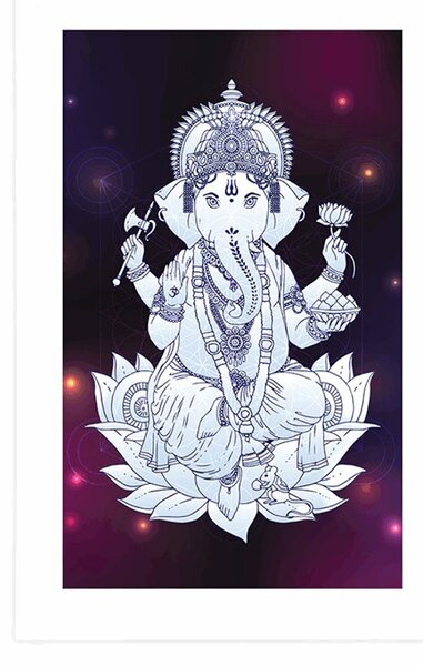 Plakat z passe-partout Buddyjski Ganesha