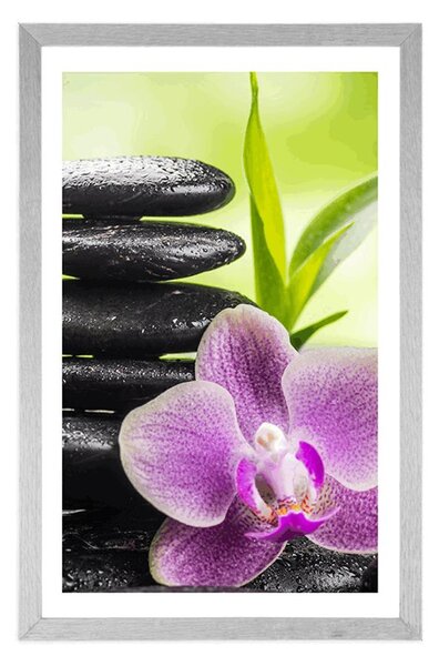 Plakat z passe-partout medytacyjna zen kompozycja