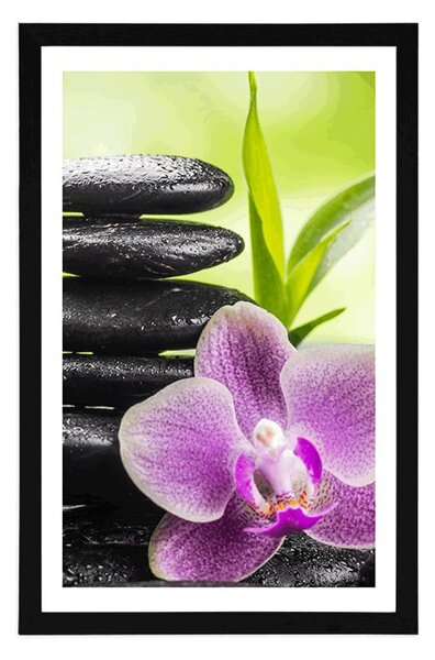 Plakat z passe-partout medytacyjna zen kompozycja