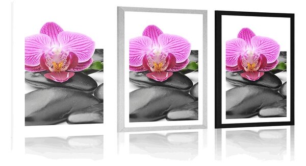 Plakat z passe-partout wellness kamenie