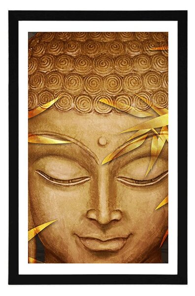 Plakat z passe-partout uśmiechnięty Budda
